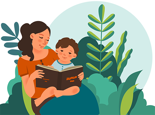 CA State Library Parks Pass Mom and Child Reading